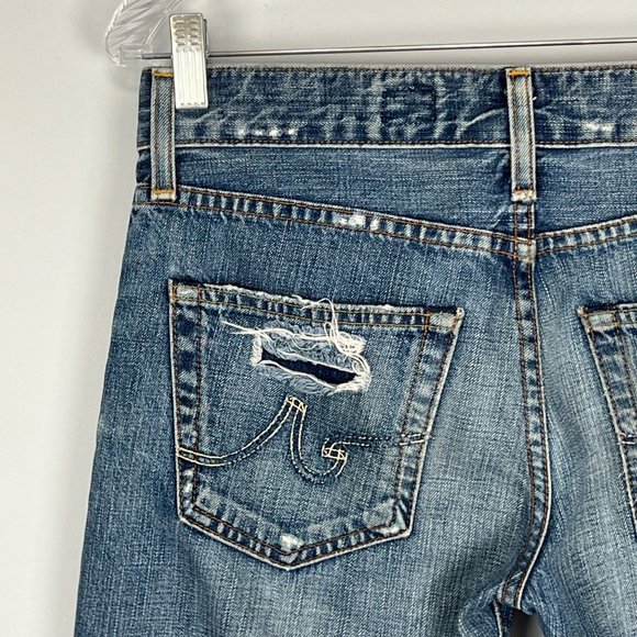 AG Adriano Goldschmied Ex Boyfriend Crop Jeans 17 Year Damaged size 26 - Picture 10 of 14